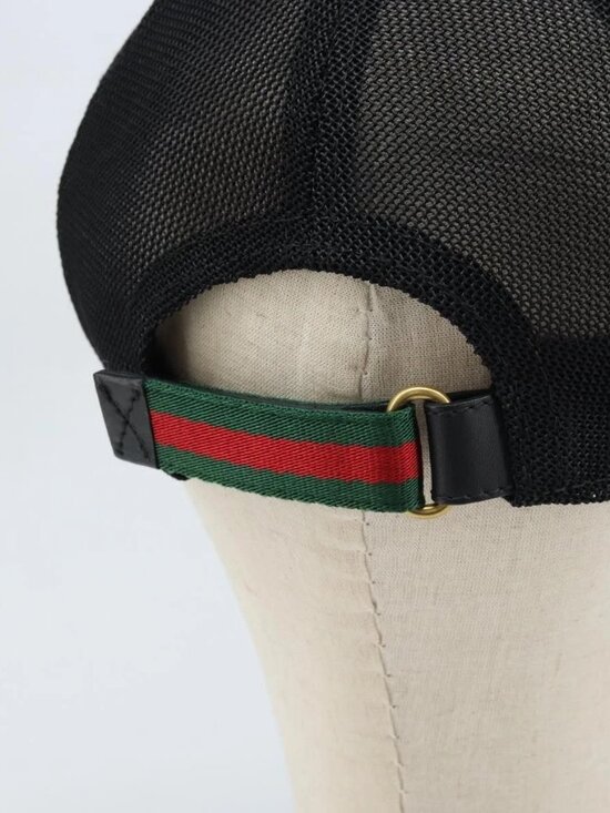 GUCCI GG Supreme Web Sherry Line Cap PVC L Beige Red Green 426887 Auth 171533 main image 12